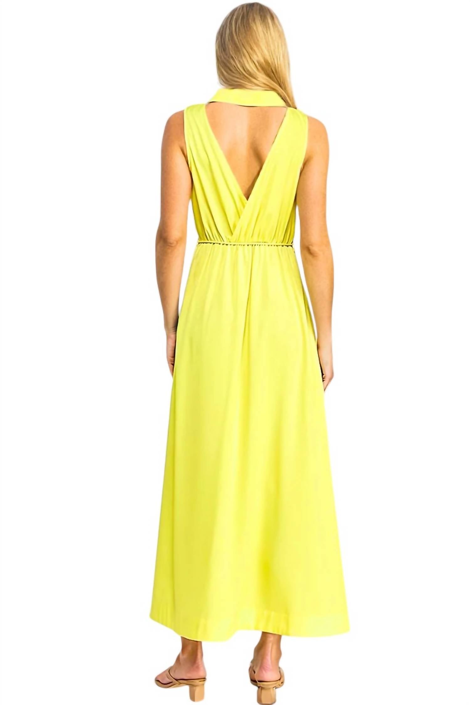 Milk & Honey - Alba Sleeveless Halter Neck Collar Midi Dress