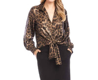 Karen Kane - Lulinda Long Sleeve Tie-front Top - Plus