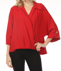 Joseph Ribkoff - Surplice Blouson 3/4 Sleeve Top