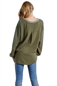 Umgee - Layered Frayed Hem Top