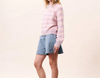 FRNCH Yuliya Crewneck Pullover in pale pink - women's sweater - view 4