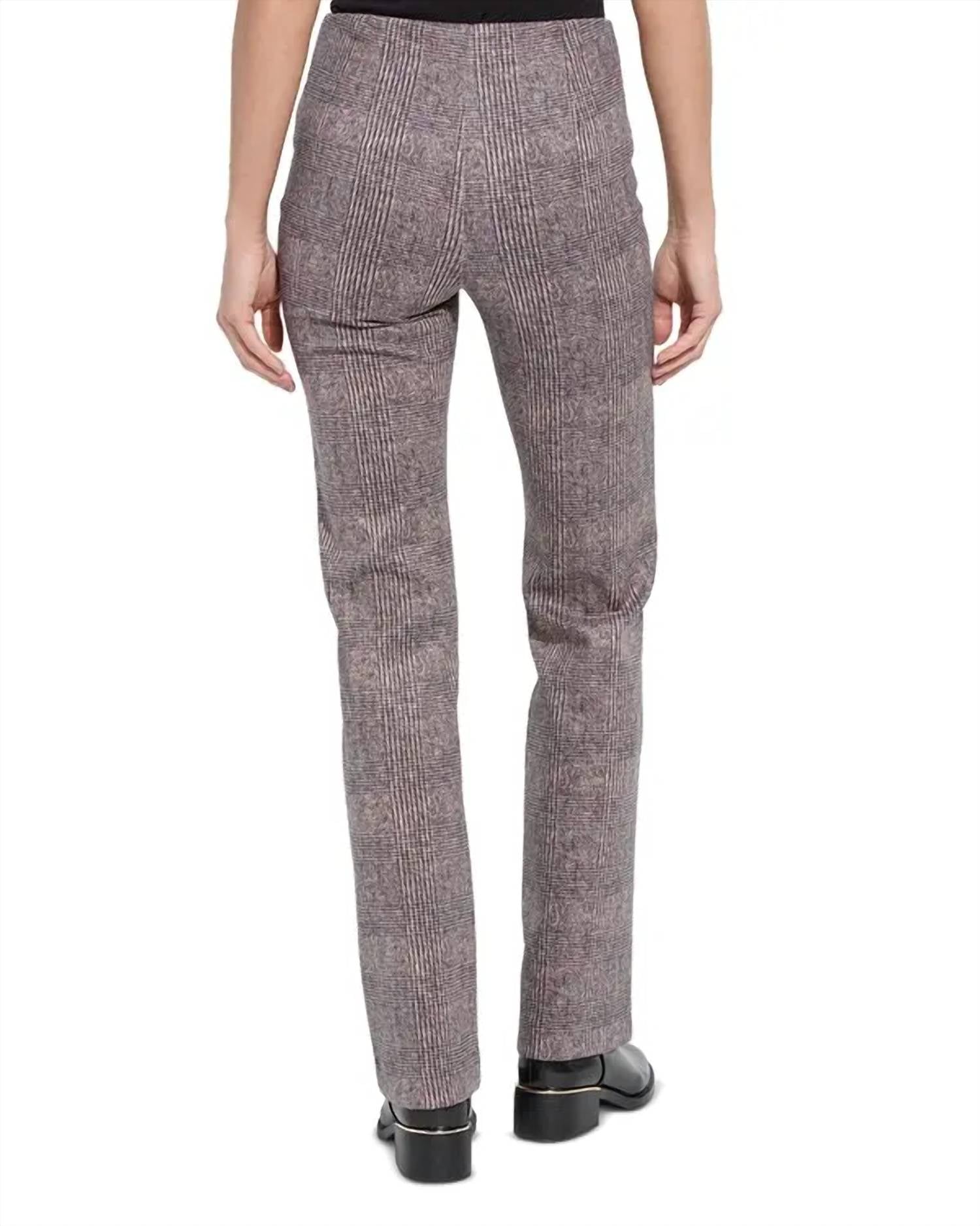 Lysse Elysse High Rise Straight Leg Pants in sublime plush plaid - women's jeans - detail view