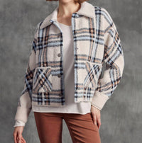 Charlie B - Short Plaid Knit Jacket