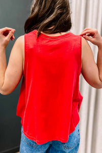 Hyfve - Raw Edge Sleeveless Washed Top