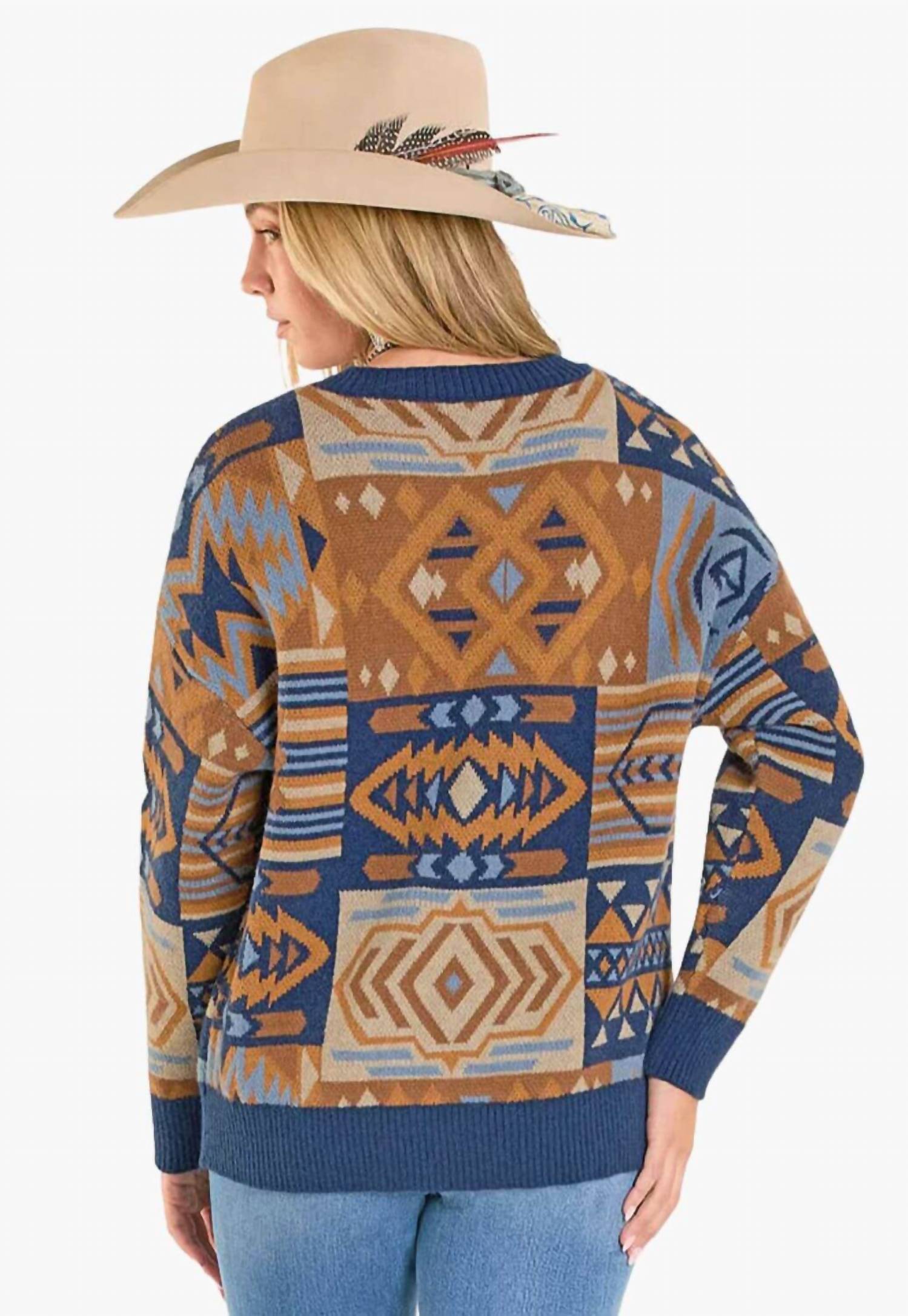 Panhandle - Aztec Patchwork Sweater