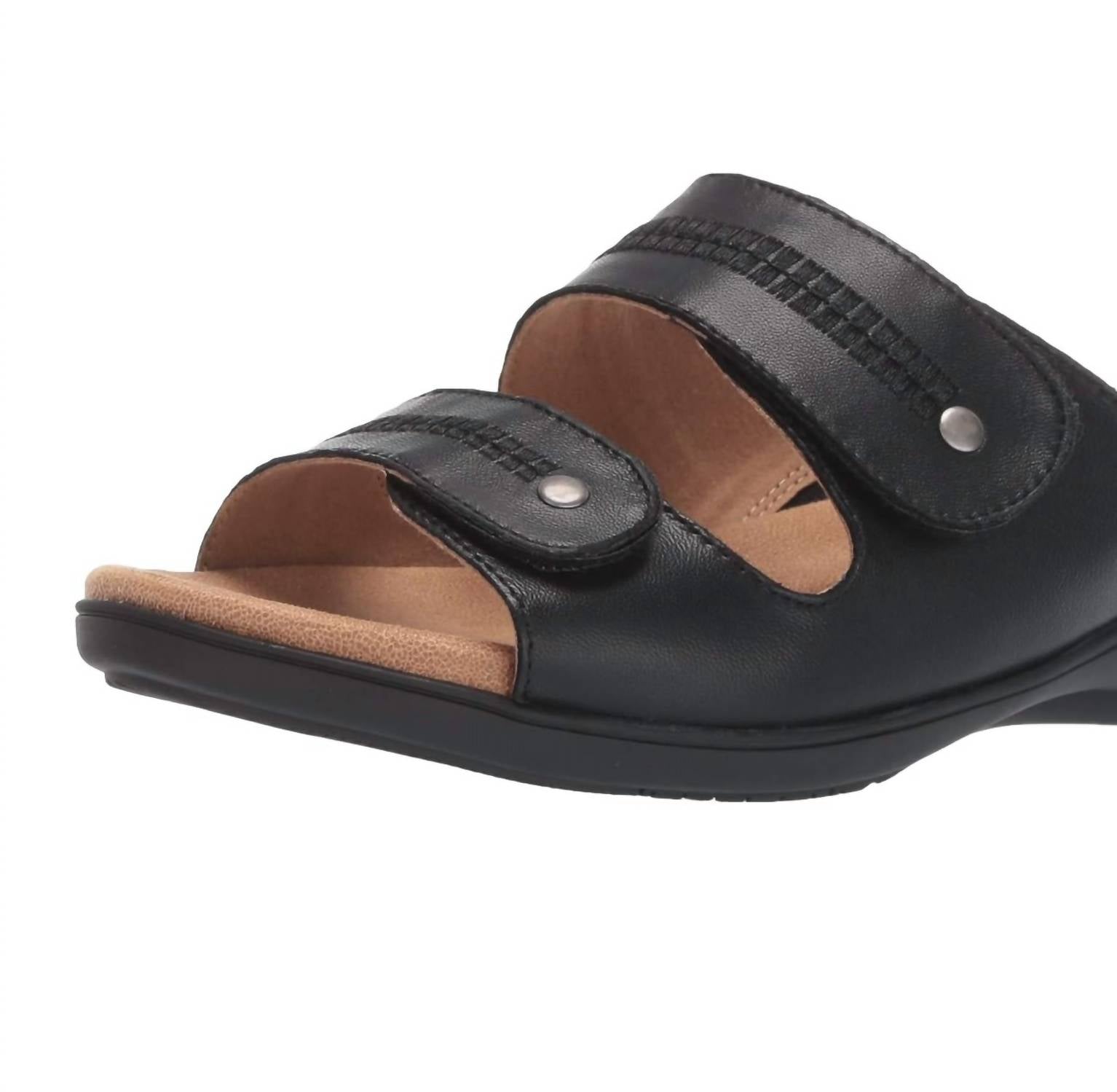 Trotters Women's Vale Sandal in black - women's sandal - detail view
