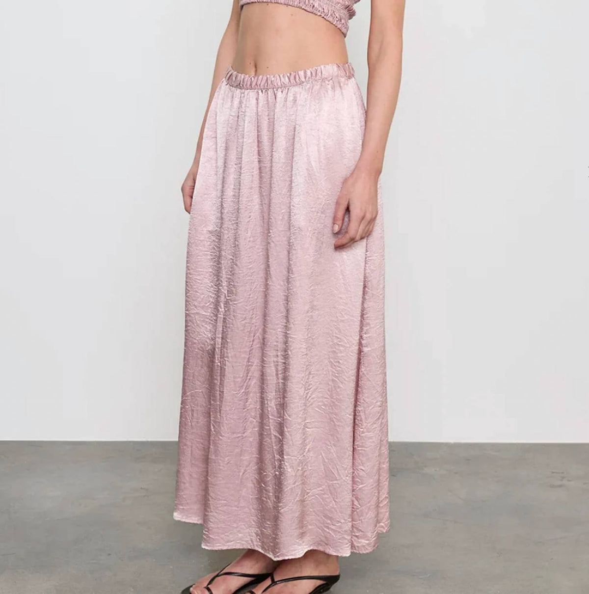 Enza Costa - Textured Satin Celeste Maxi Skirt