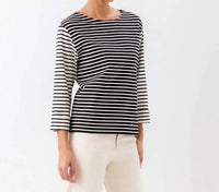 Karen Kane - Contrast Stripe Cuffed Sleeve Top