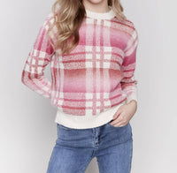 Charlie B - Plaid Crew Neck Sweater