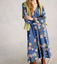White Stuff Megan Jersey Dress in blue - women's dress - alternate view