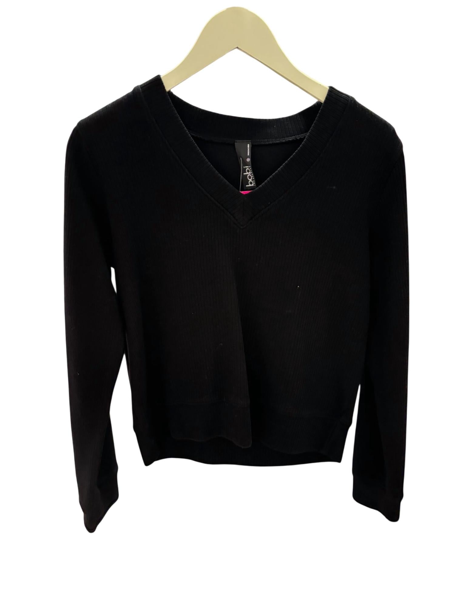 Bobi - Women V-neck Long Sleeve Crop Boxy Top