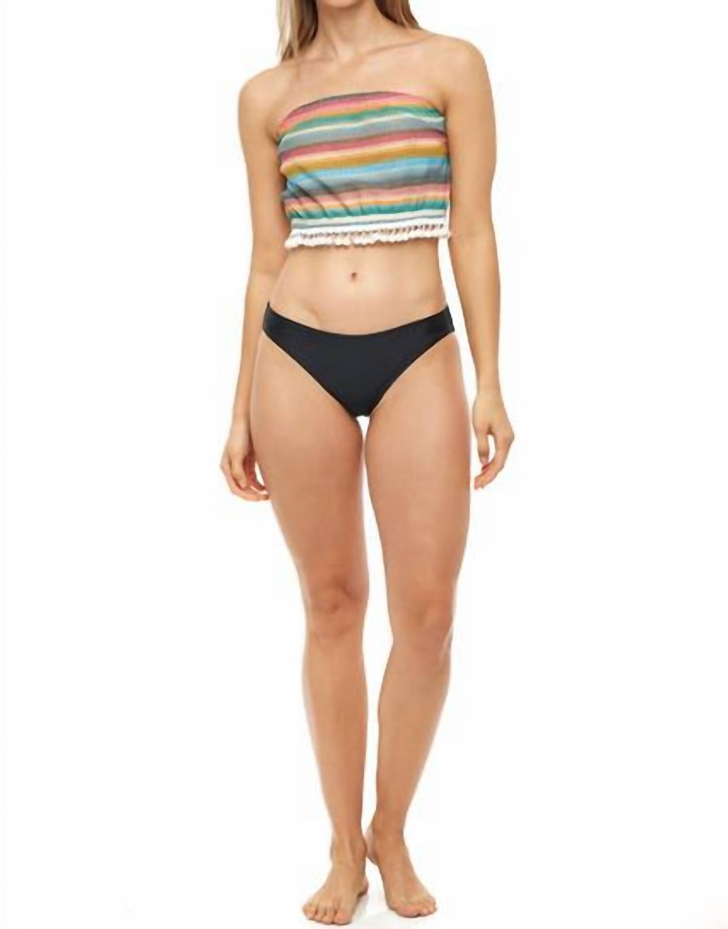 Beach Habitat - Pom Pom Bandeau Crop Top