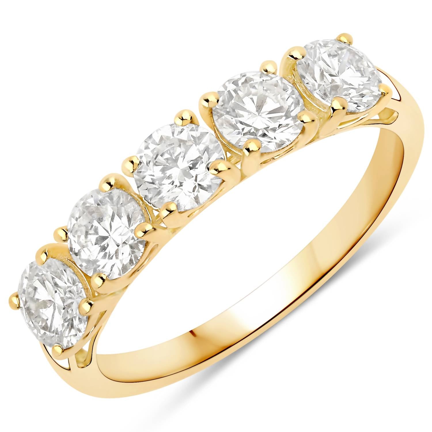 Diana M Jewels Women's Round Lab-grown Diamond Fashion Ring (1.50 Ct) - Petite With Diamond Accents in 14k yellow gold - women's jewelry