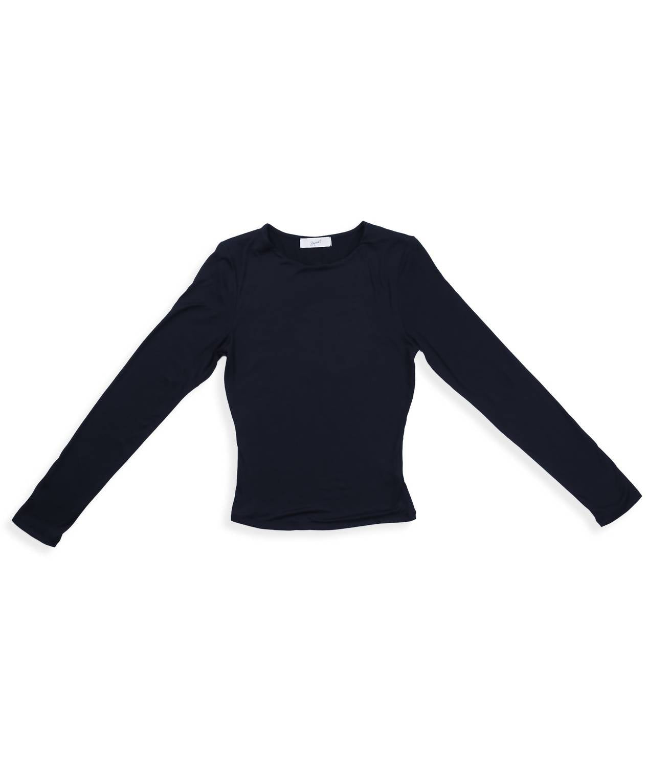 8apart Junior Women's Kylie Long Sleeve Double Layer Top in navy - women's long sleeve top