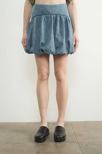 Aaron & Amber - Bubble Denim Mini Skirts