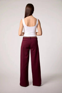 BLUE REVIVAL Taylor Trousers in burgundy - women's pants - view 4