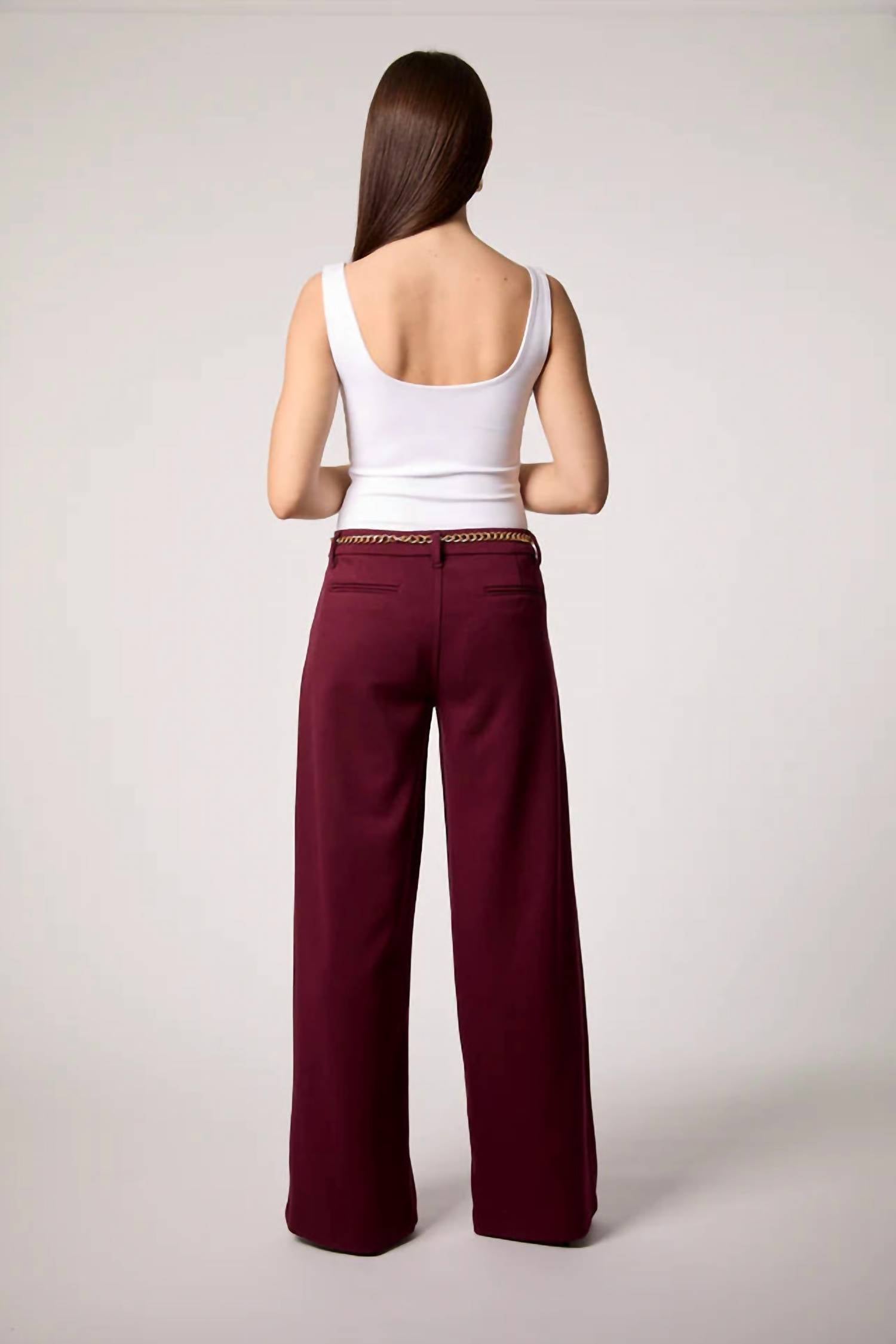 BLUE REVIVAL Taylor Trousers in burgundy - women's pants - view 4