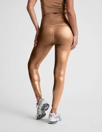 BEYOND YOGA Liquid High Waisted Midi Legging in foil copper - women's pants - alternate view