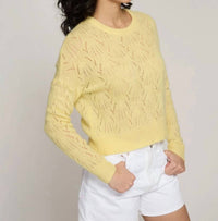 Autumn Cashmere - Allover Pointelle Crew Sweater