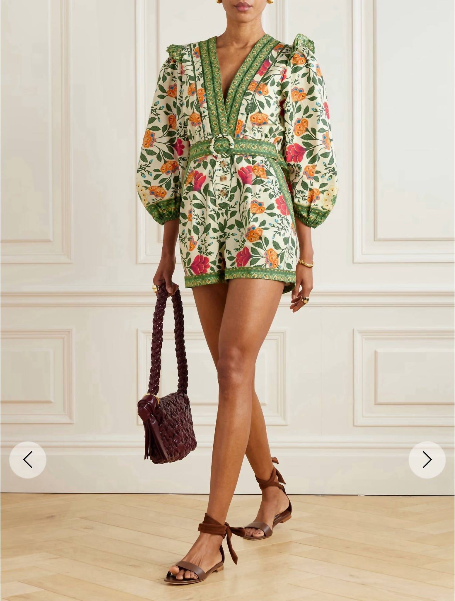 Farm Rio - GAARDEN TAPESTRY SAND ROMPER