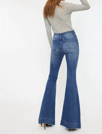 KanCan Braelynn Essentials High Rise Super Flare Jeans in blue - women's jeans - alternate view