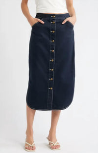 LOVE THE LABEL Apolline Midi Skirt in pagent blue 2 - women's skirt