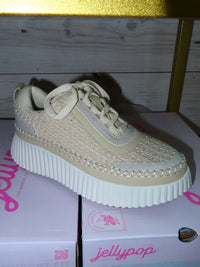 Jellypop - Women's Lace Up Platform Woven Sneakers