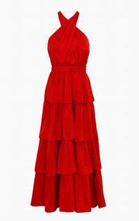Adelyn Rae - Eleanor Halter Tiered Midi Dress