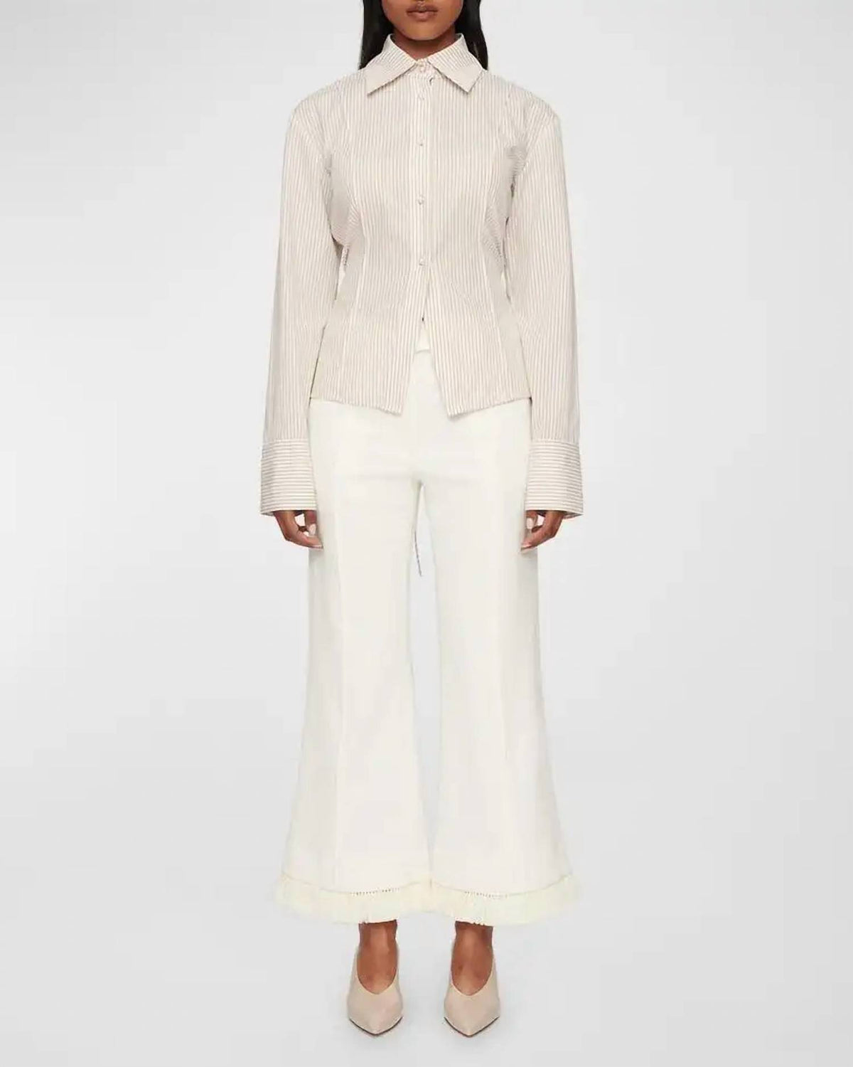 Clea - Herman Striped Fitted Button-front Shirt