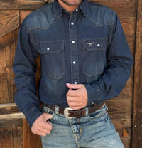 Drover Cowboy Threads - Tumbleweed Denim Pearl Snap Western Shirt