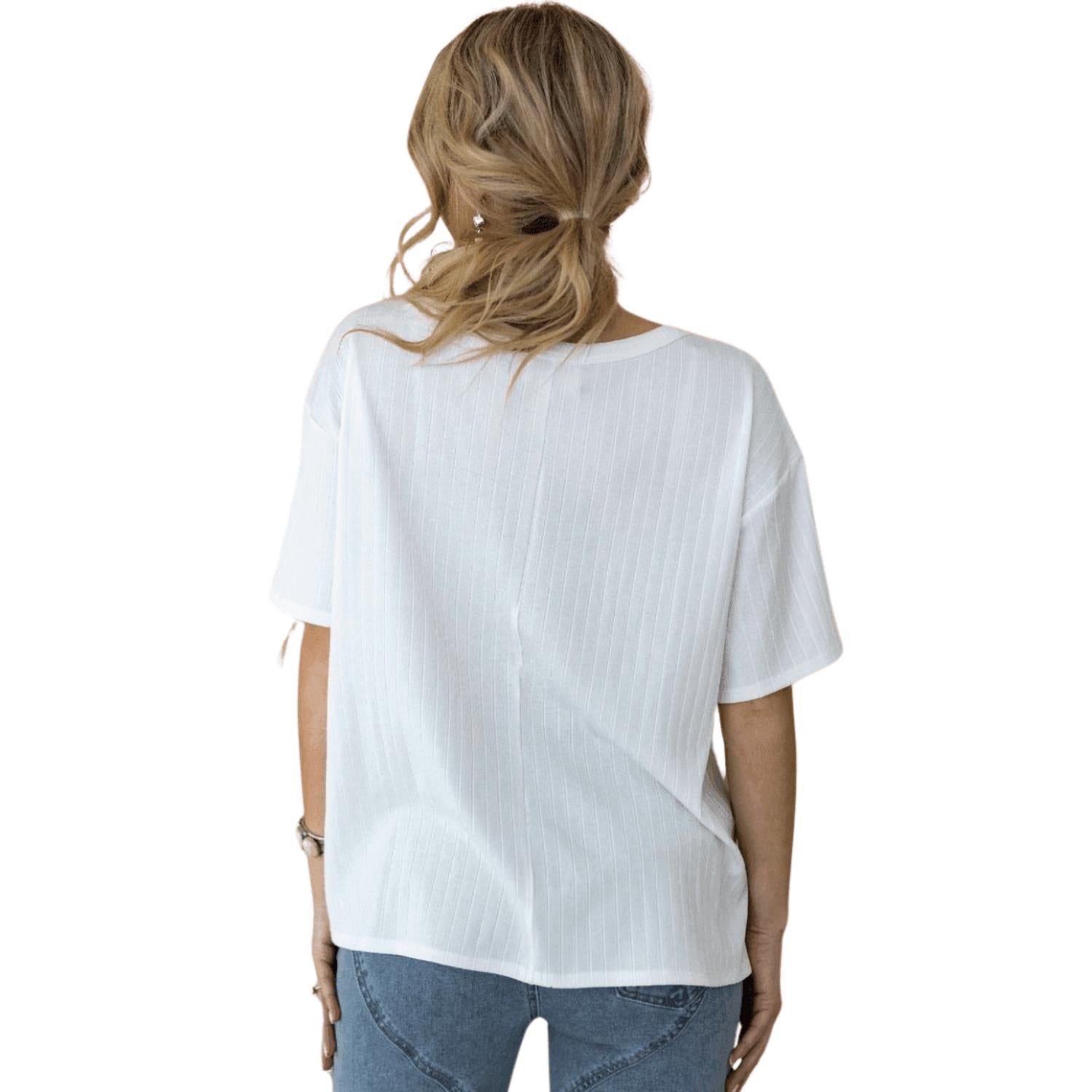 Andree By Unit - Short Sleeved Ribbed Tee (regular & Plus Size)