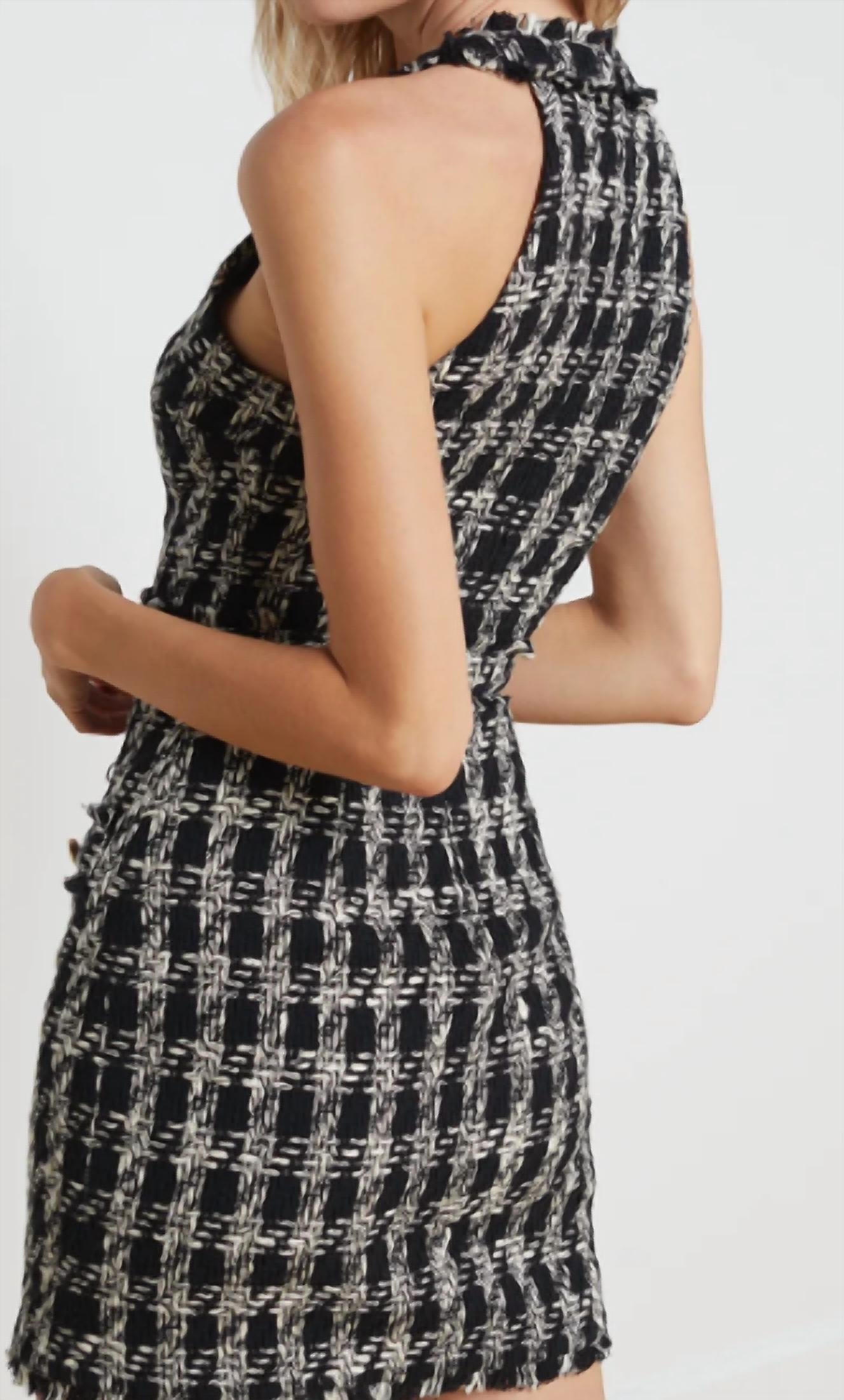 Jade Tweed Mini Dress