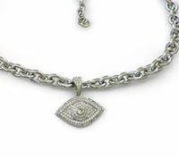 Jagged Halo Jewelry - Women's Chunky Chain Evil Eye Necklace