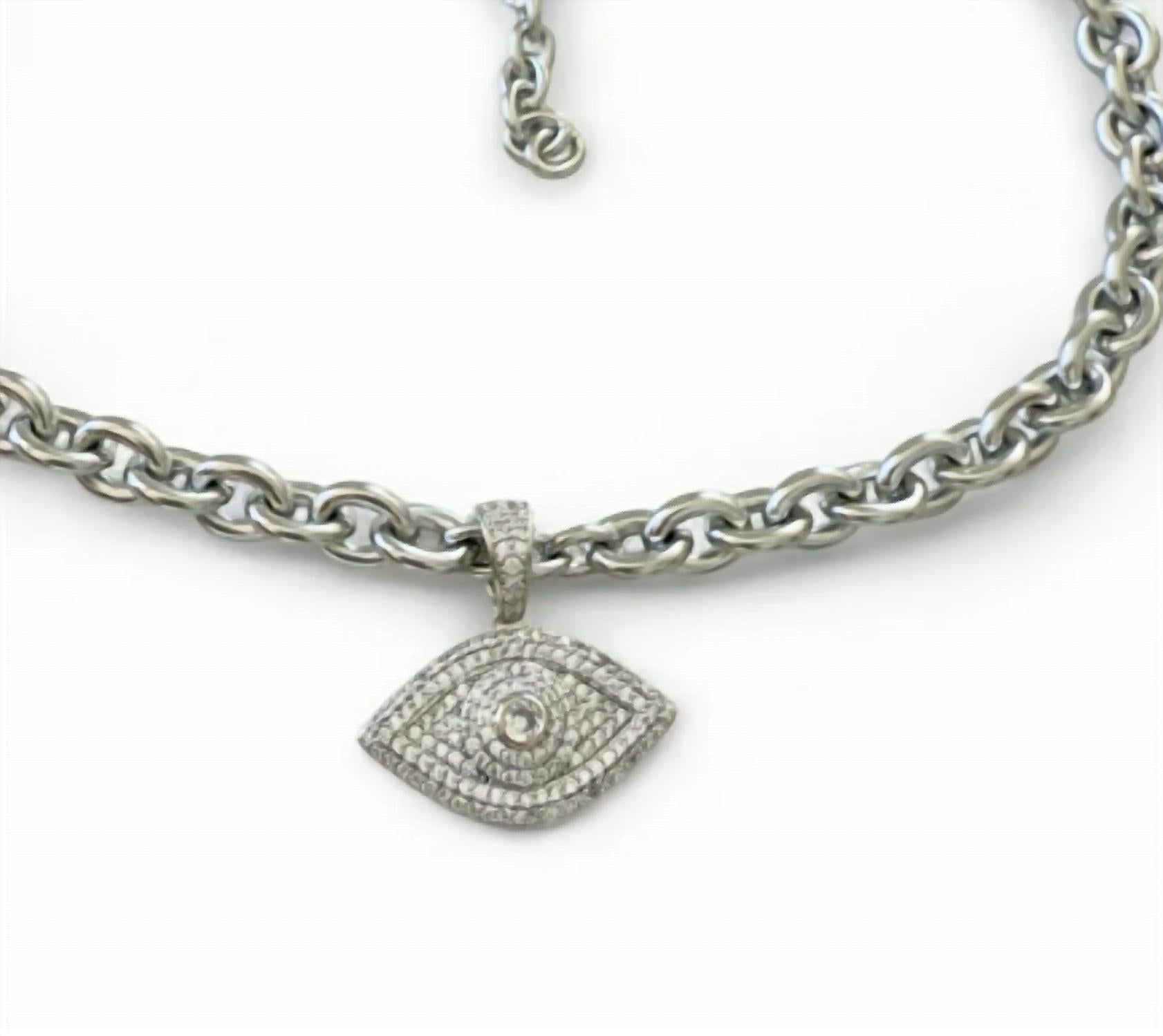 Jagged Halo Jewelry - Women's Chunky Chain Evil Eye Necklace