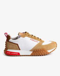 Freshy Men's Smoove Cushioned Versatile Sporty Trainer Sneaker in cognac white red - men's sneaker