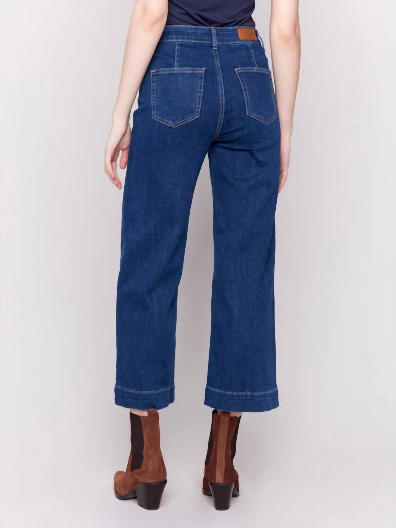 Charlie B - Cropped Flare Patch Pocket Jean