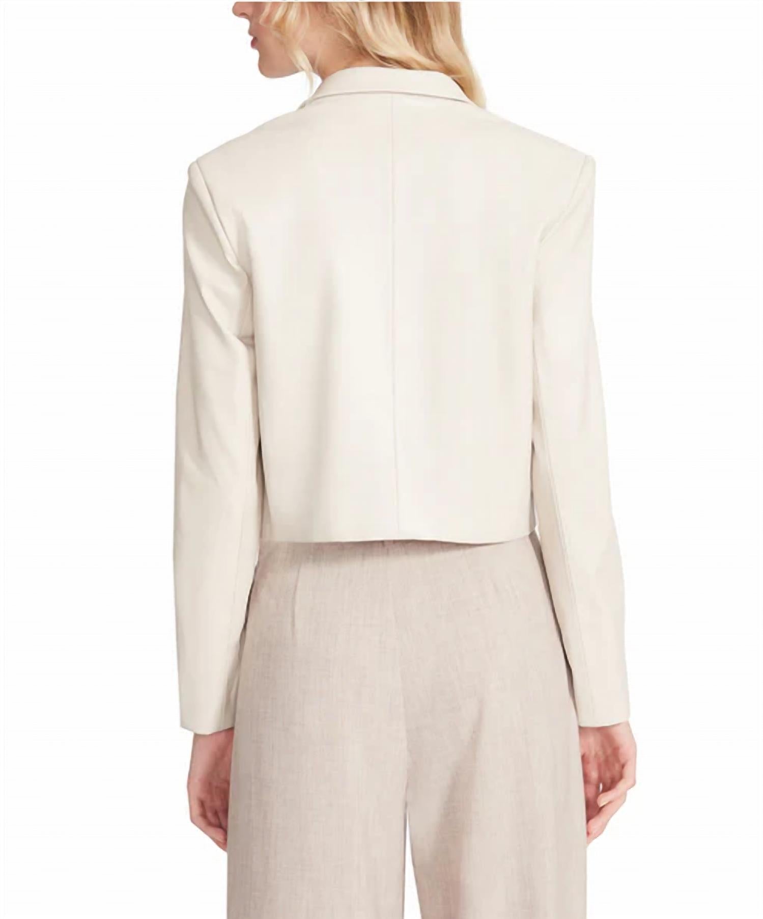 STEVE MADDEN Nikola Blazer in bone - women's jacket - detail view