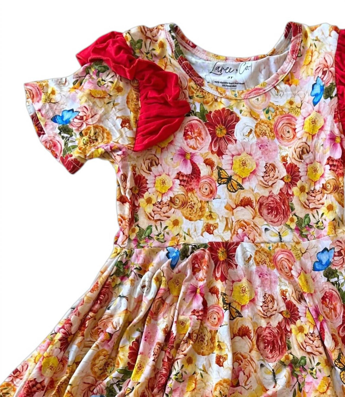Laree + Co. - Girl's Charlotte Bamboo Ruffle Spin Dress