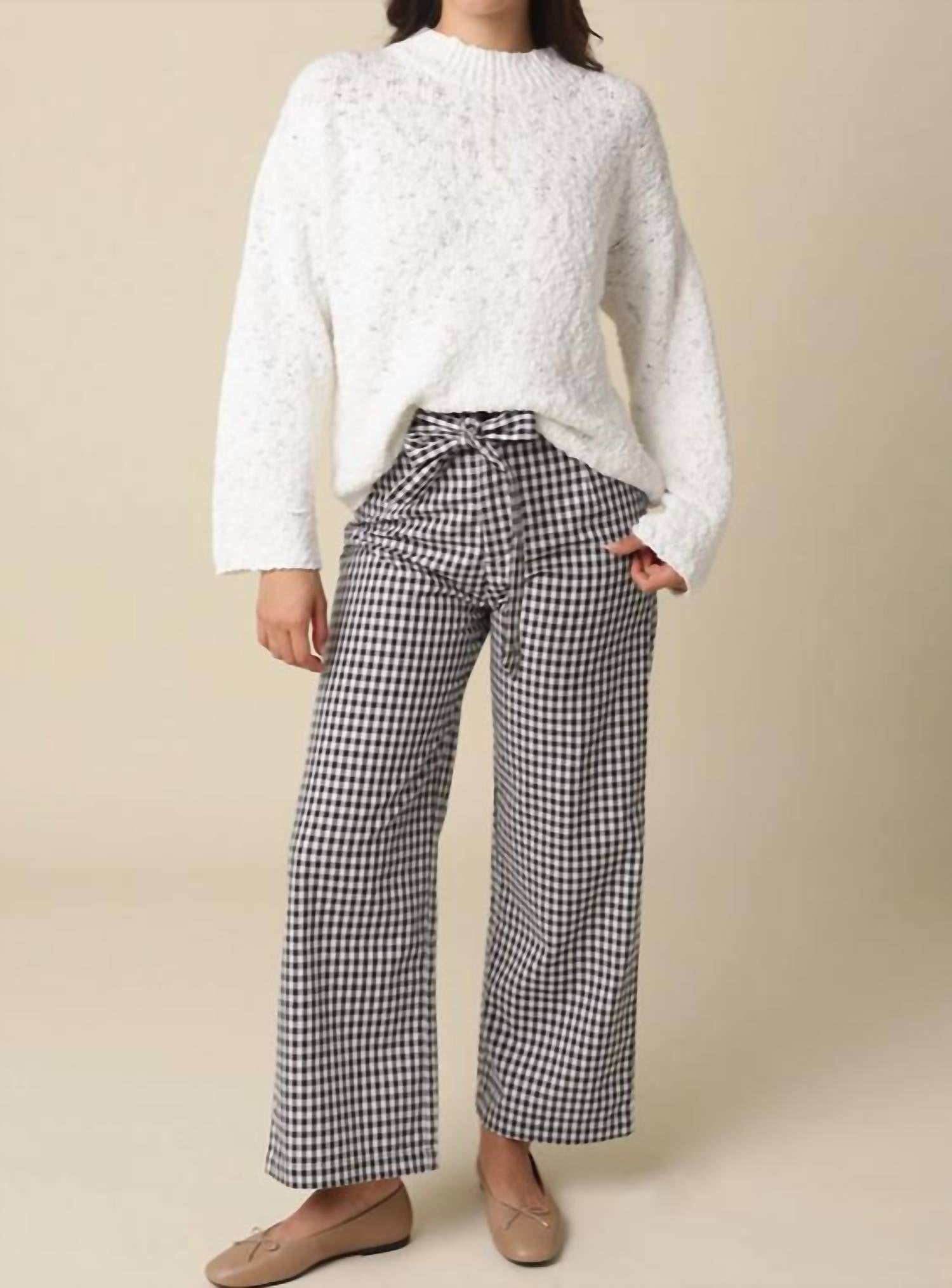Olivaceous - Isis Gingham Tie-Waist Pants