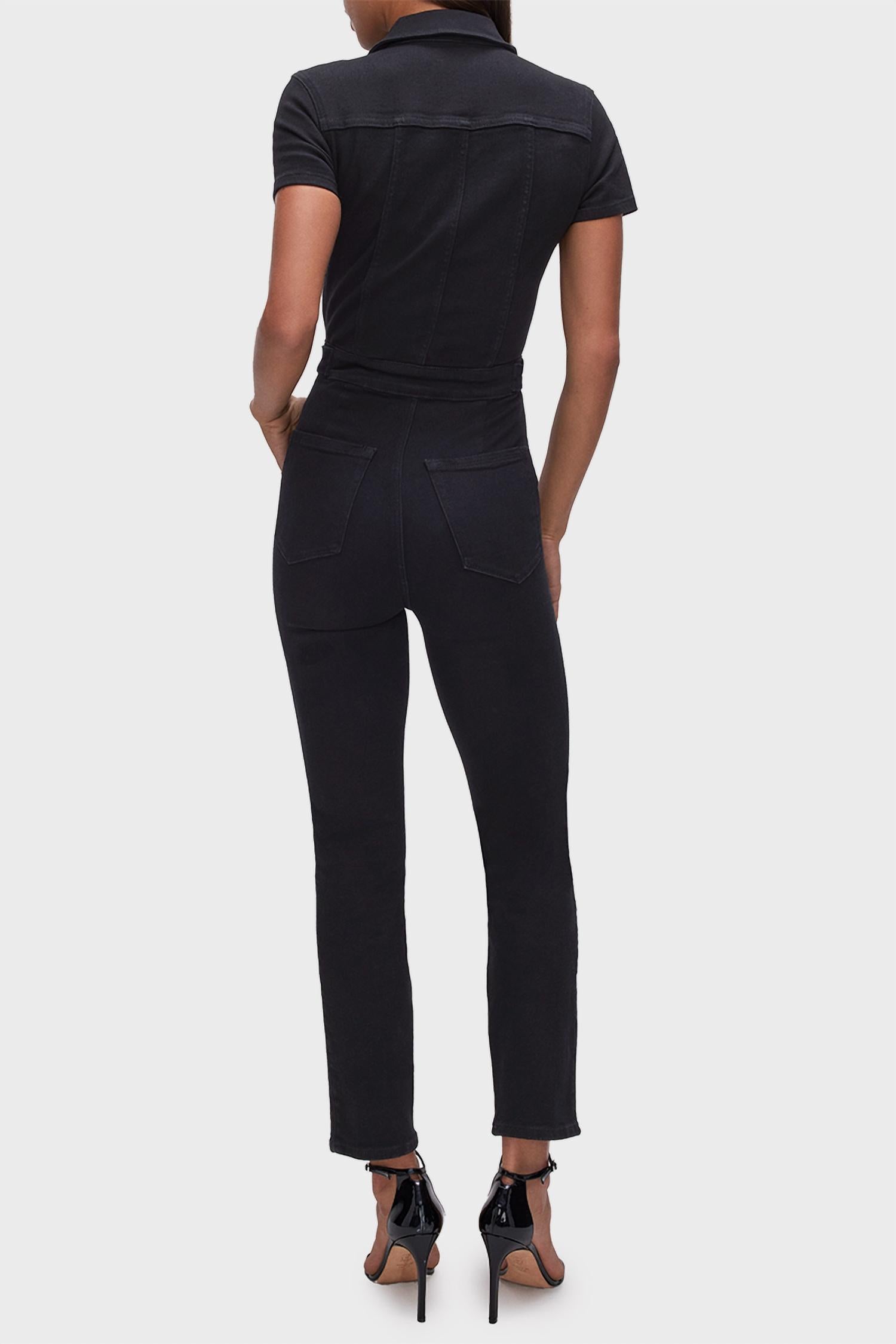 Good American - Fit For Success Short Sleeve Jumpsuit