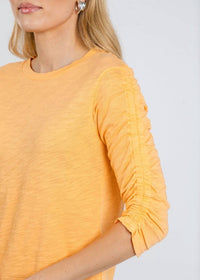 Elliott Lauren - Crissy Crew Neck Ruched Sleeve Tee