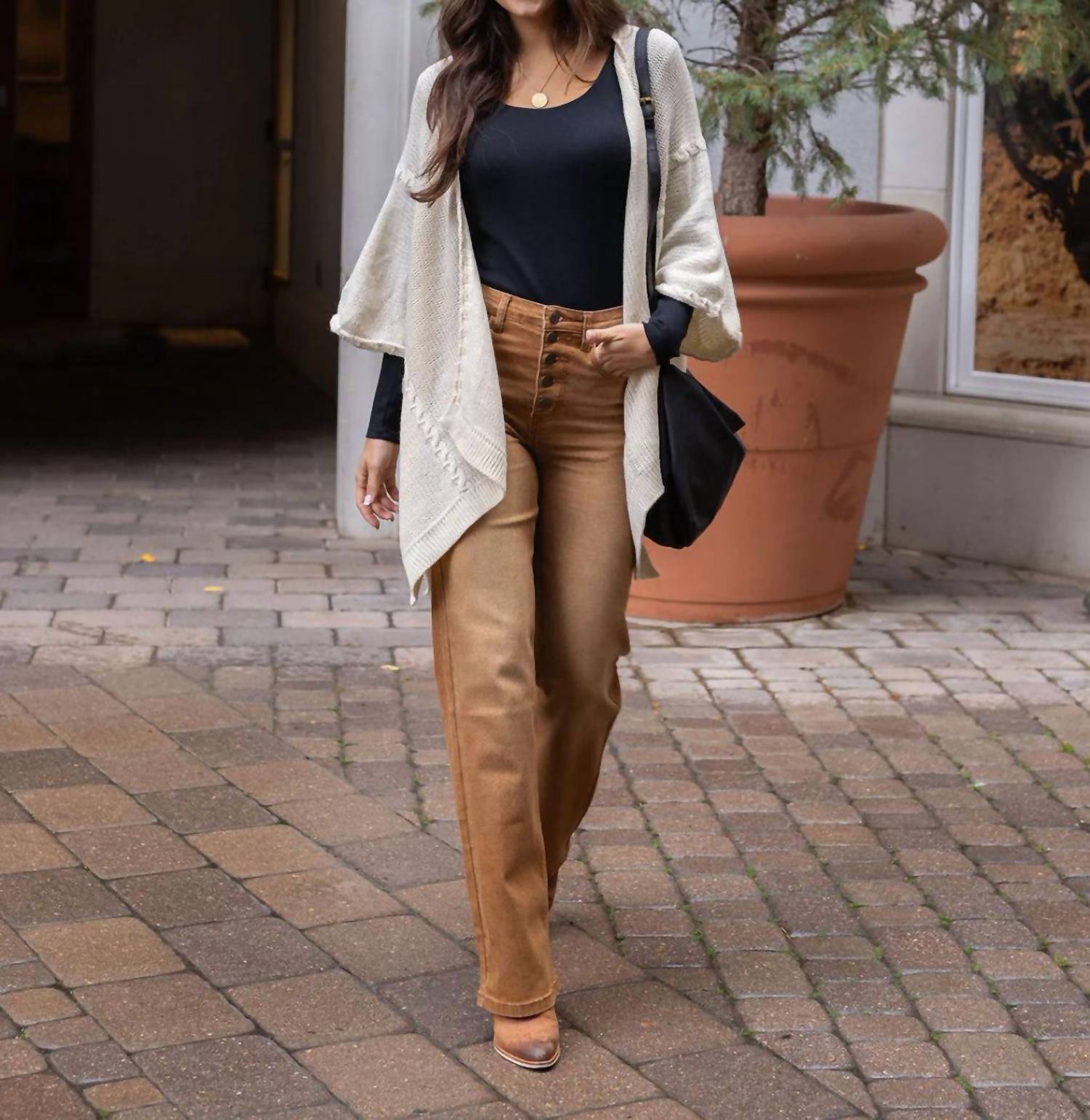 Grace And Lace - Button Fly Premium Wide Leg Denim Jeans