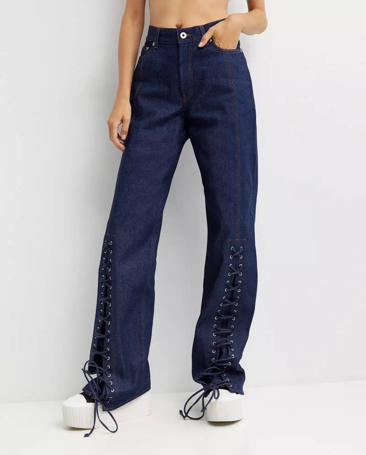 Jean Paul Gaultier - Pre-loved Frenchy Finishing Haute Jeanerie Tailored Laced Jeans