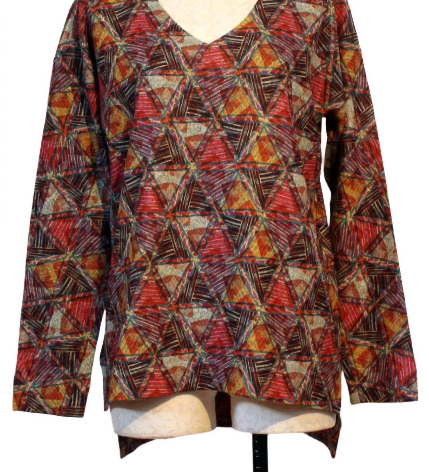 Nally & Millie - Women's Kaleidoscope V Neck Top