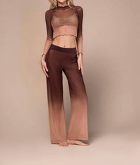 Ola Azul Emily Umber Top in brown - women's t-shirt