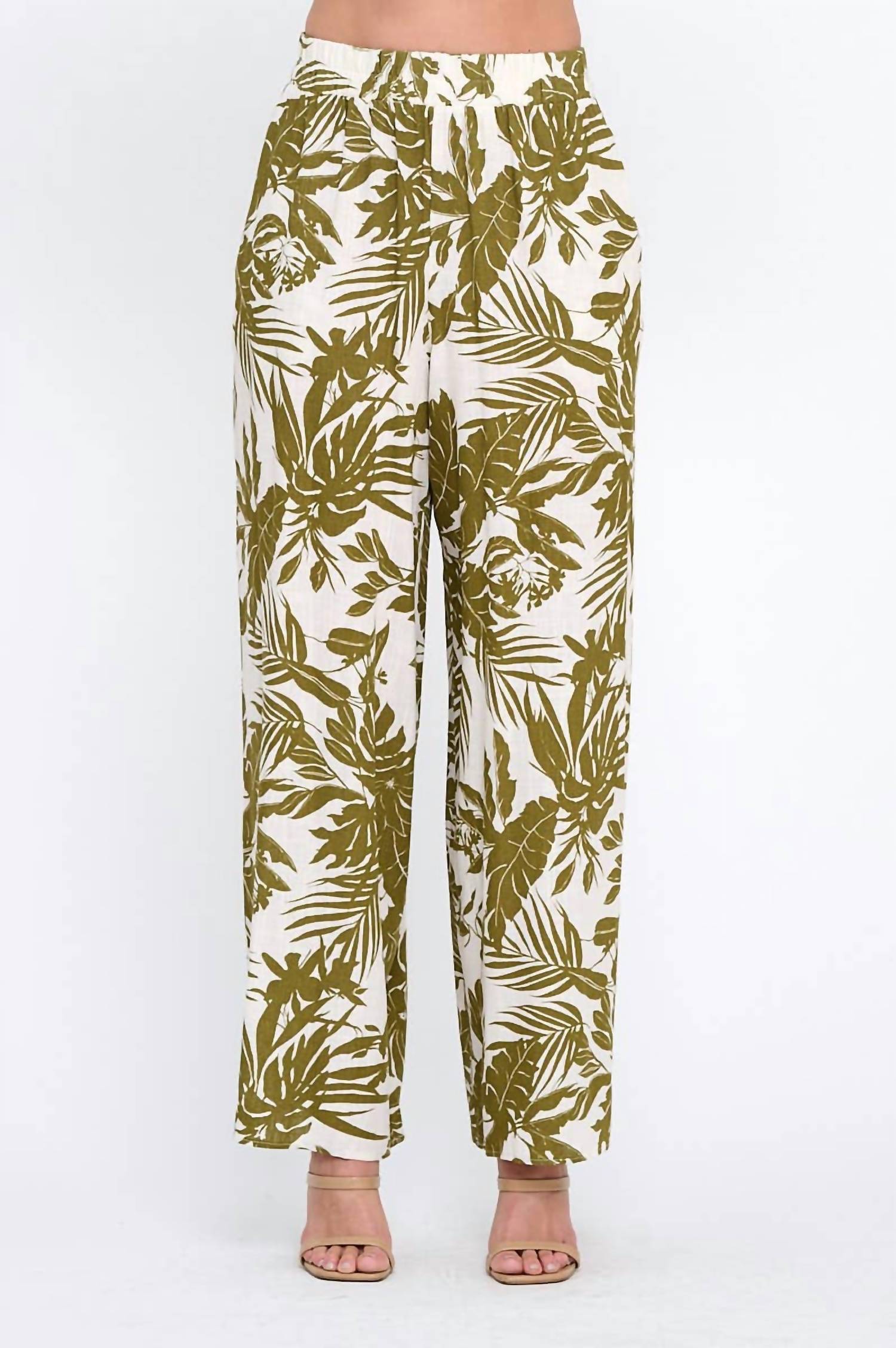 Reneec. - Linen Tropical Print Pants