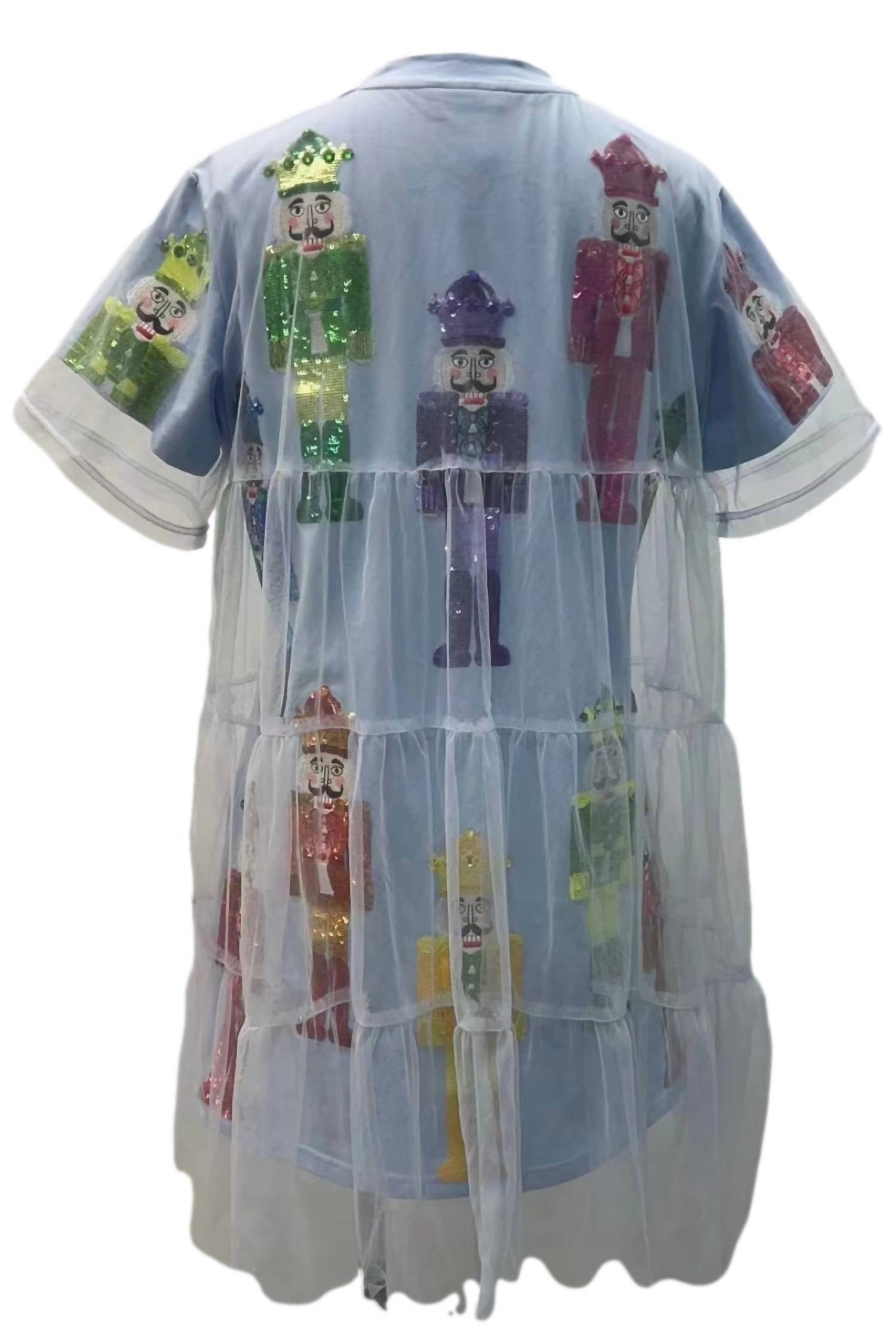 QUEEN OF SPARKLES Nutcracker Tulle Dress in blue rainbow - women's dress - view 5