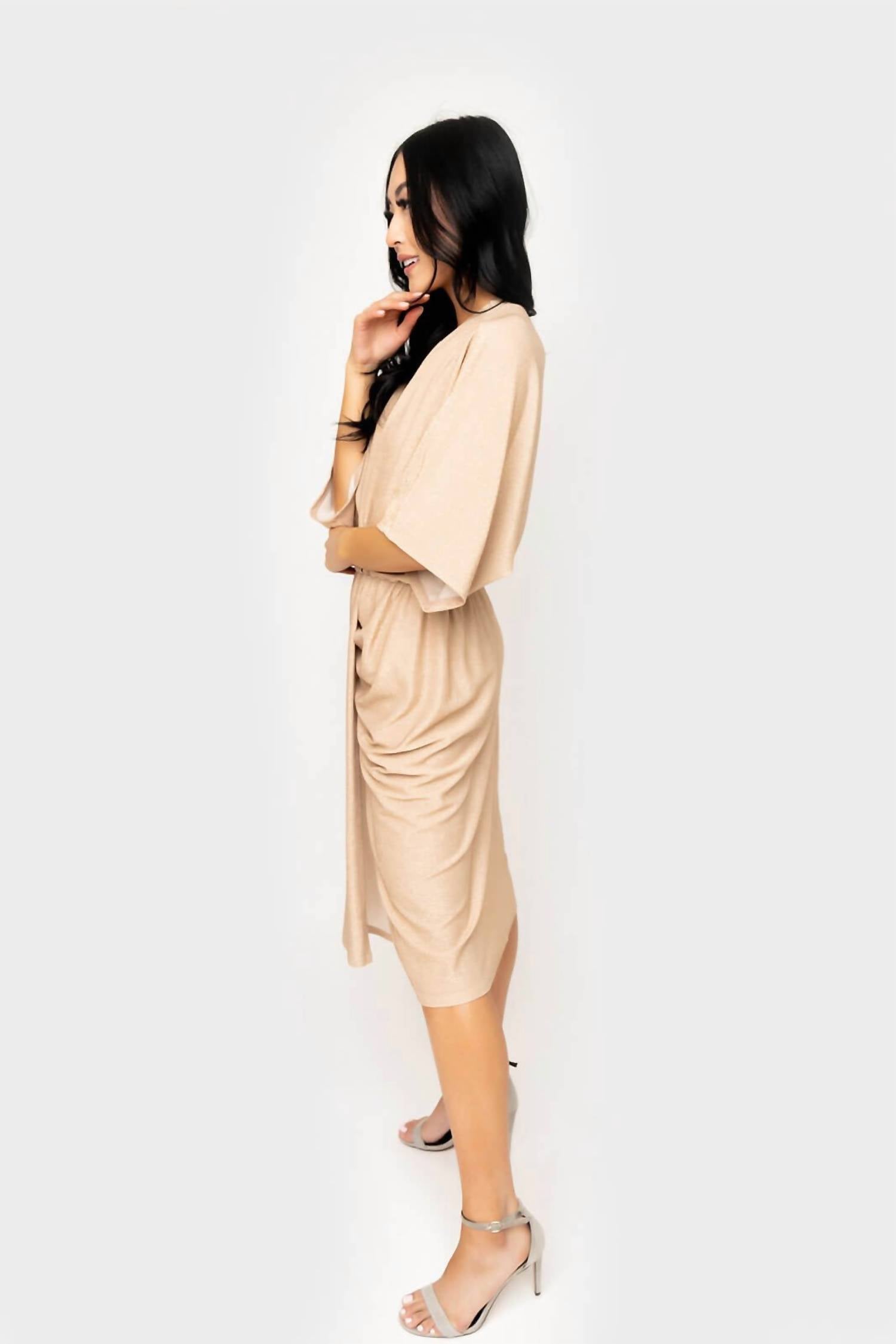 Gibsonlook - Jennifer Drape Front Luxe Knit Dress
