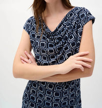 Joseph Ribkoff - Geometric Cowl Wrap Dress