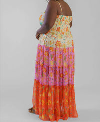 Guapa - Nargis Shimmer Sunset Maxi Dress - Plus